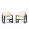 All-Weather Patio Armchairs With Thick Cushions (Set of 2)