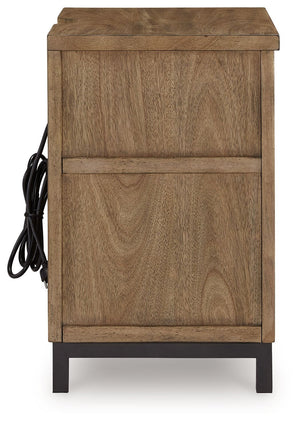 Tomtyn - Two Drawer Night Stand - Light Brown