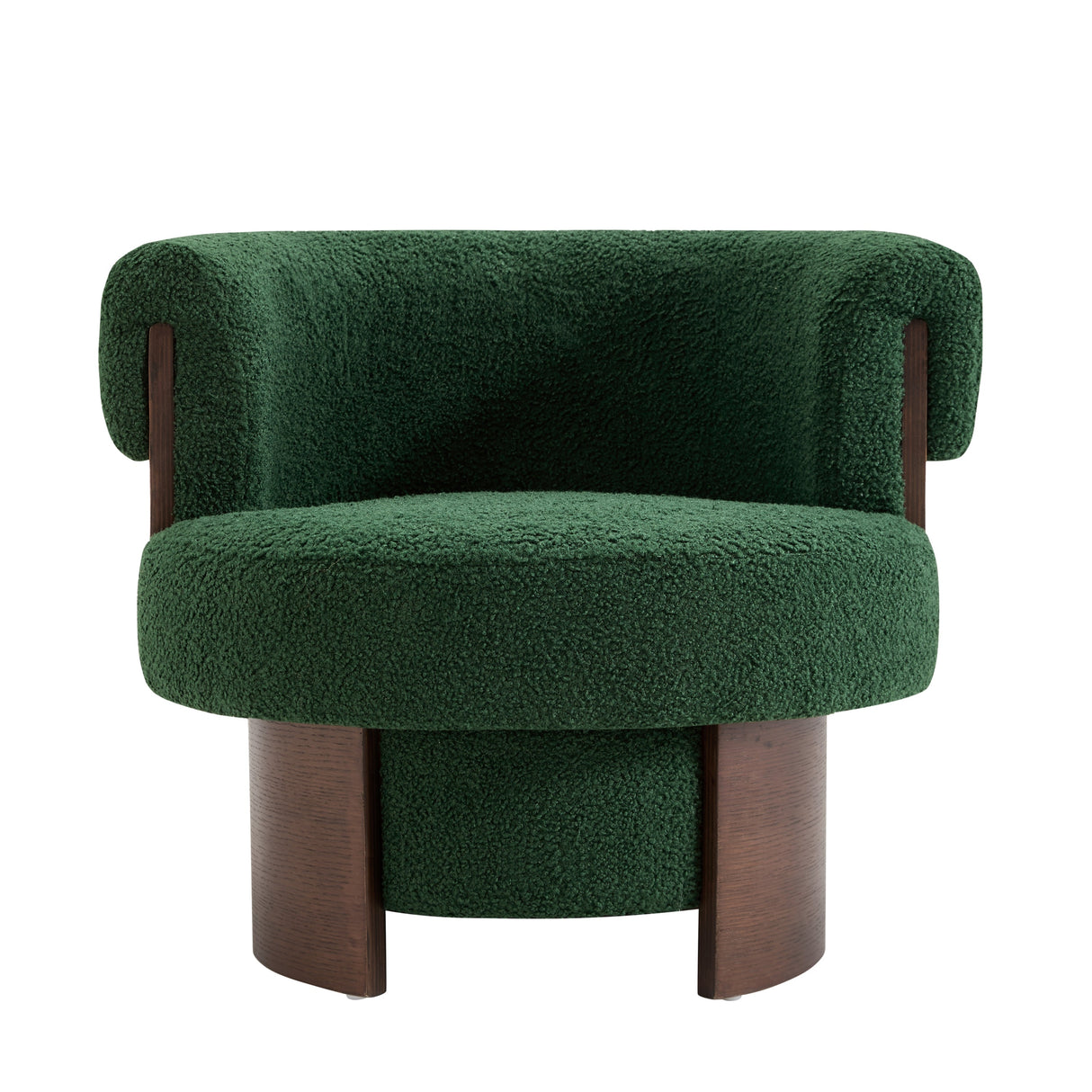 Modern 32" Wide Curved Sculptural Swivel Barrel Chairs - Set of 2