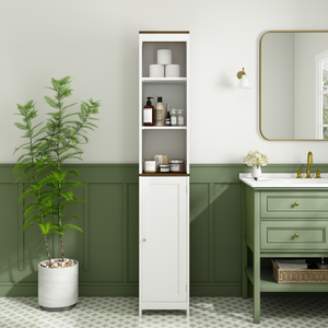 Tall Bathroom Storage Cabinet with Reversible Door