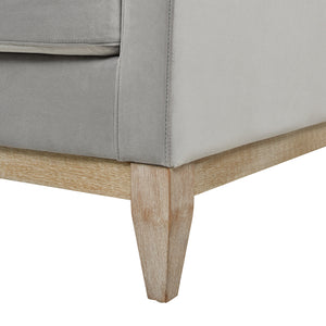Knox 36' Modern Farmhouse Arm Chair, Opal Grey Velvet