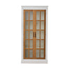 Rustic Style Display Cabinet With Glass Doors For Collectibles