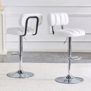 Adjustable Height Bar Stools With Footrest For Kitchen Island (Set of 2)