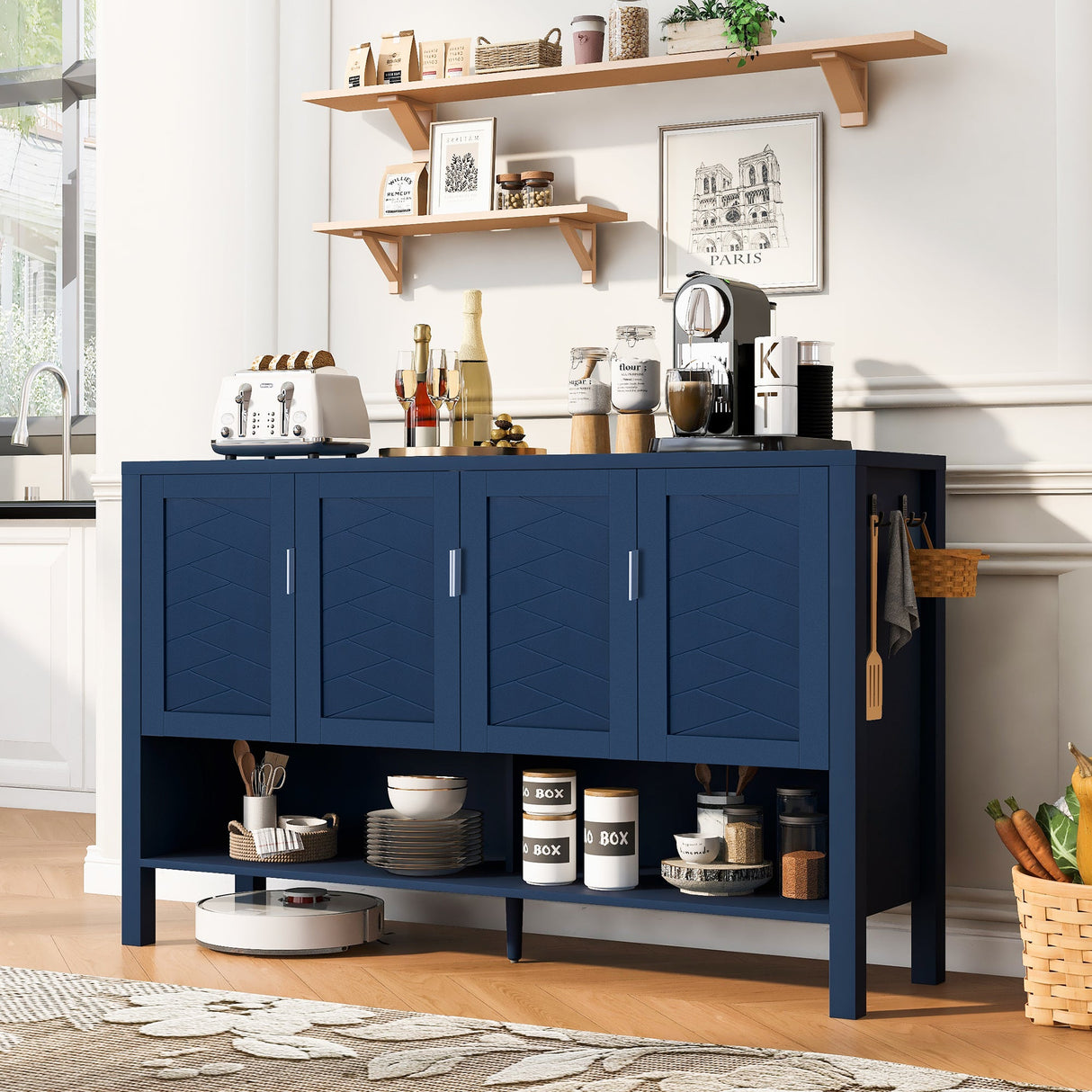 U_STYLE 55.1'' Storage Sideboard with 4 Doors