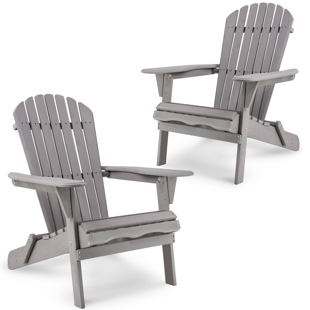 Classic Gray Cedar Wood Lounge Patio Chair Set of 2
