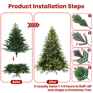 6.5ft Pre-Lit Artificial Christmas Tree with 450 Warm Lights