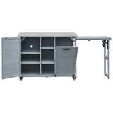 K&K 78.3' Outdoor Kitchen Island with Foldable Grill Table