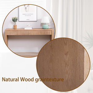 Modern Console Table with 4 Drawers – 59.2 Entryway Table in Natural Wood Finish