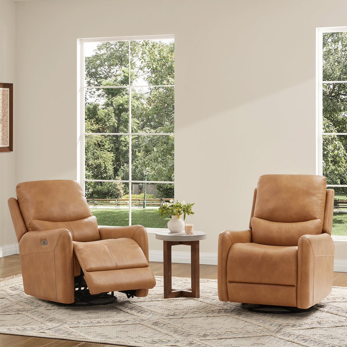Dublin 30" Swivel Power Recliner Arm Chair Saddle