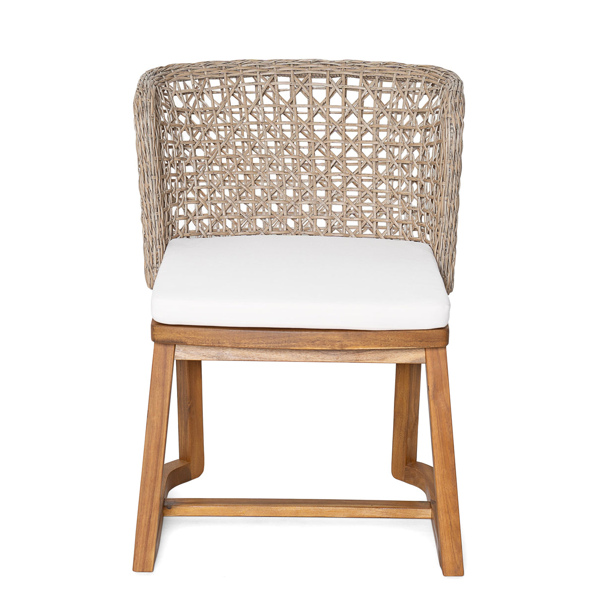 5-Piece Outdoor Dining Set with Acacia Wood Table & Wicker Back Chairs