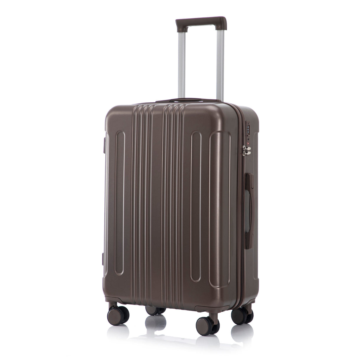 3 Piece ABS Spinner Wheel Luggage Set (Brown)
