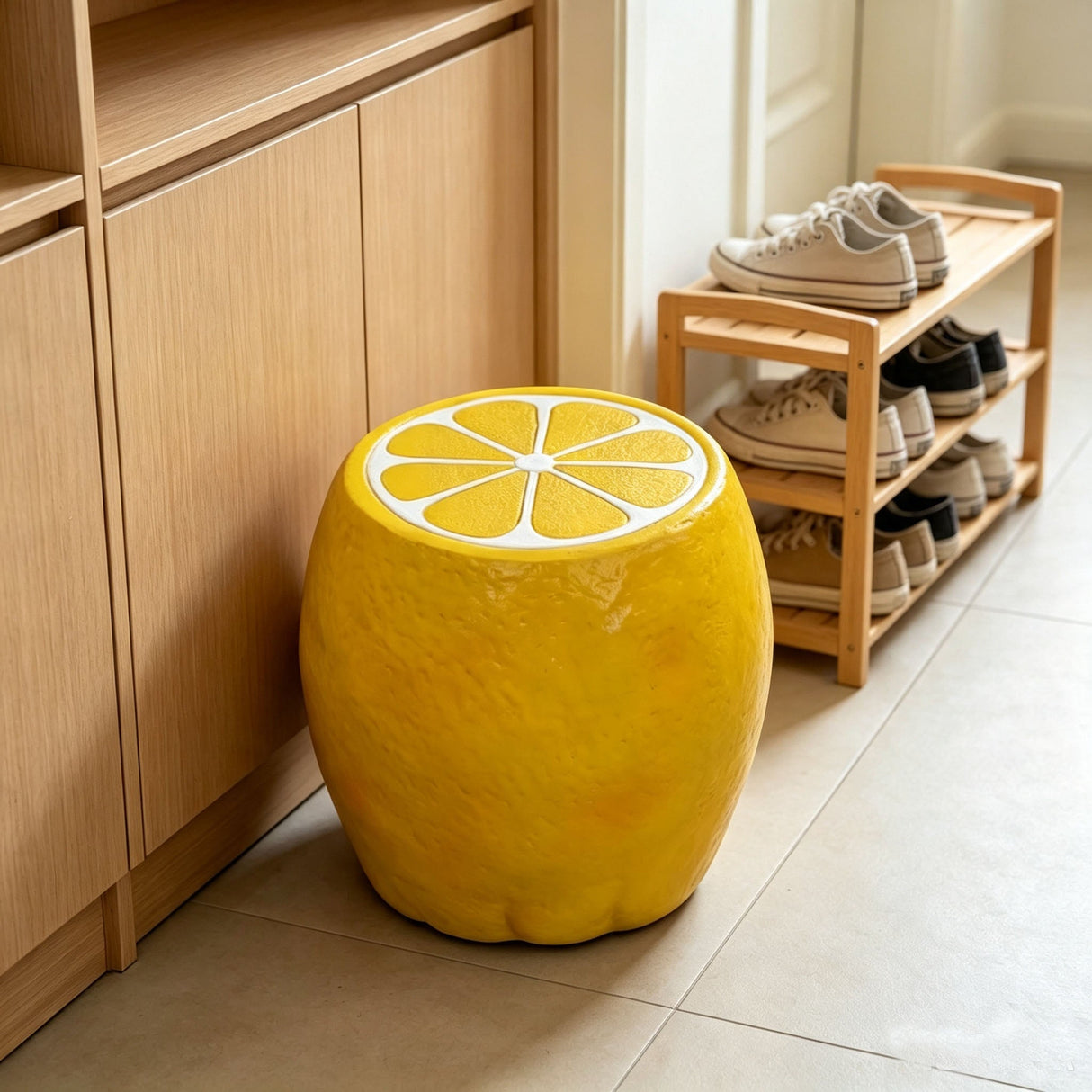 Yellow Lemon Fruit Stool