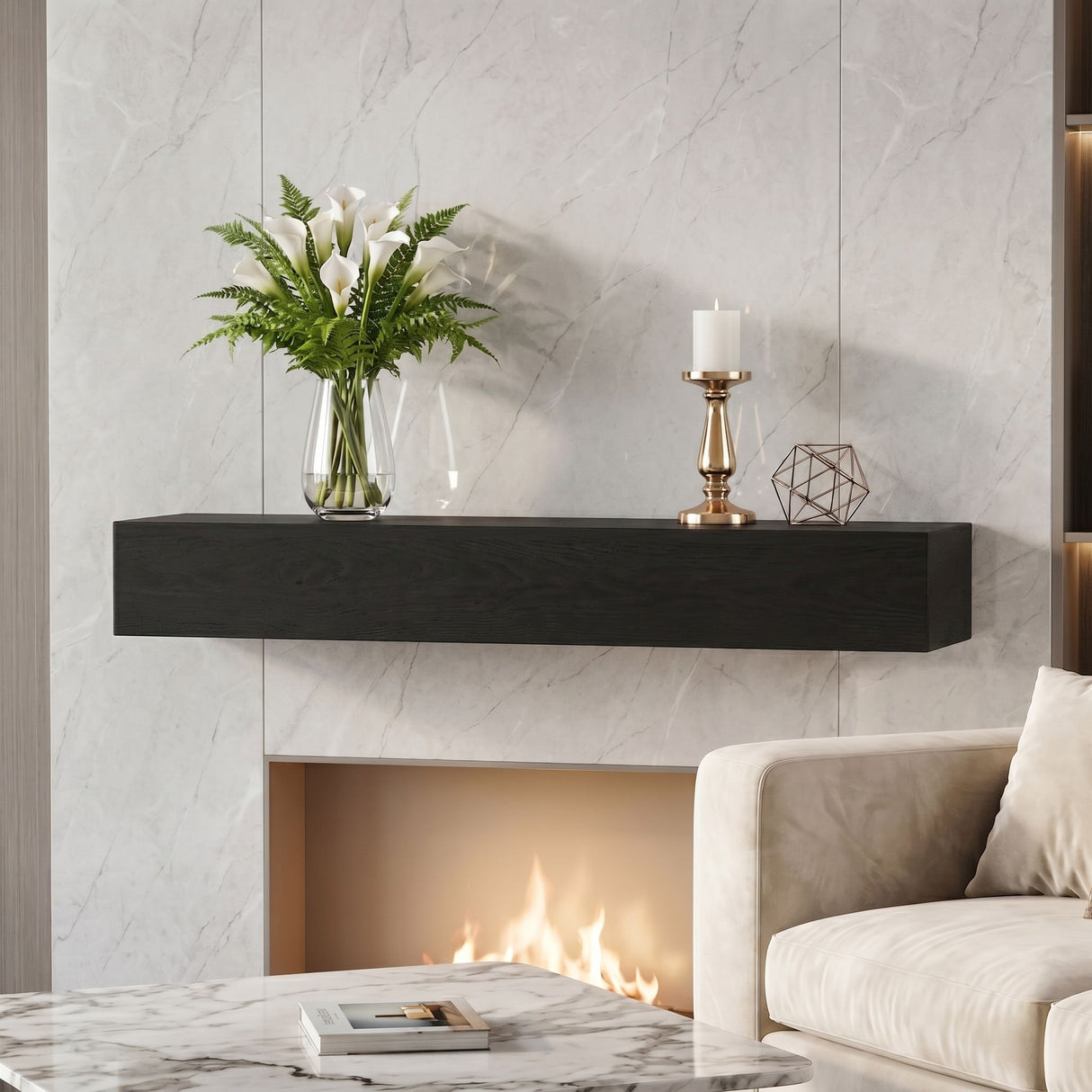Fireplace Mantel Floating Shelf For Home Decor