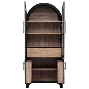 K&K 71" Tall Arched Kitchen Pantry Cabinet