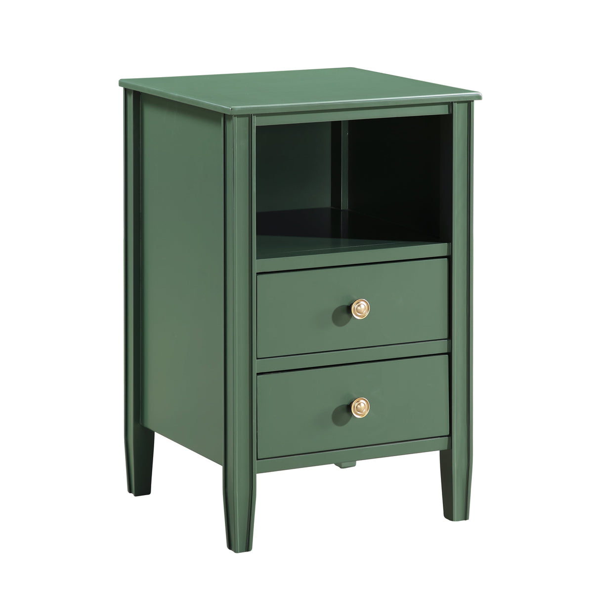 Winston 2-Drawer Storage Nightstand in Vintage Green