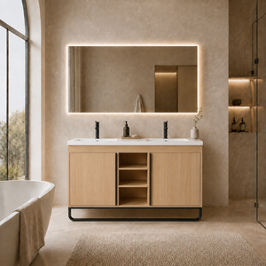 48" Freestanding Bathroom Vanity With Resin Double Sink