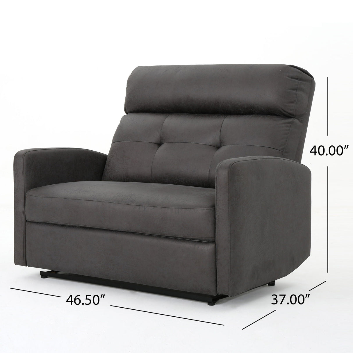 Alma Contemporary Upholstered Loveseat Recliner - Slate