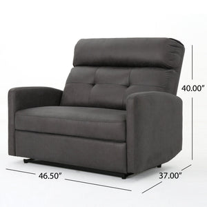 Alma Contemporary Upholstered Loveseat Recliner - Slate