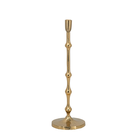 4.5x15.5'-Slender-Aluminum-Taper-Candle-Holder-with-Bead-Accents,-Bronze-Candle-Holders