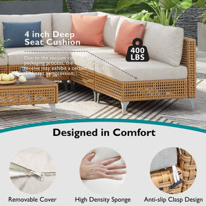 K&K 7-Piece Wicker Patio Furniture Set