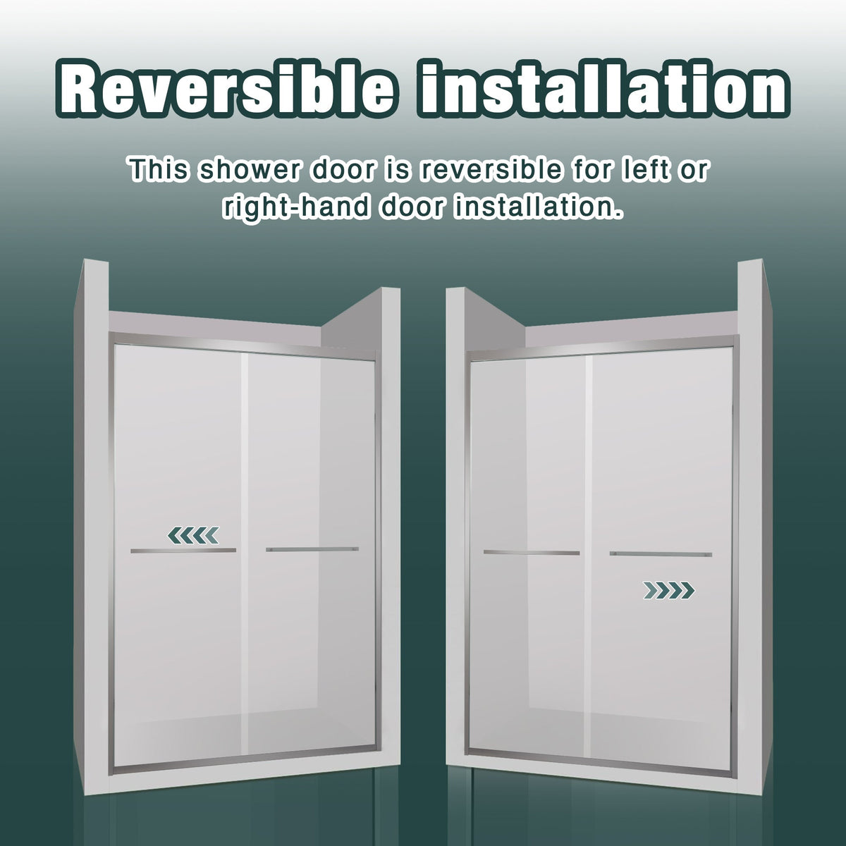 56-60"x74" Aluminum Frame Double Sliding Shower Door