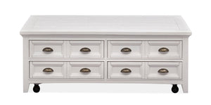 Heron Cove - Lift Top Storage Cocktail Table With Casters - Chalk White