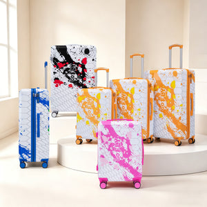 3-Piece PC Spinner Wheel Luggage Set in Blue