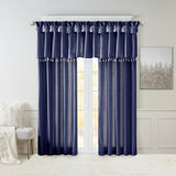 Twist tab lined window curtain panel navy 50x120"