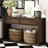 Exquisite Chevron Pattern Console Table with Spacious Storage
