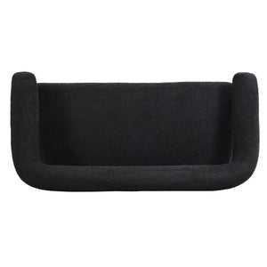 Round Armrest Loveseat (Black + Brown)