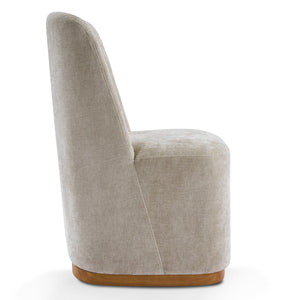 Indoor Dining Chair Set of 2 in Creamy Oatmeal Upholstered Fabric