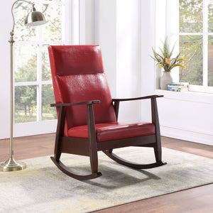 Raina Rocking Chair - Red / Espresso