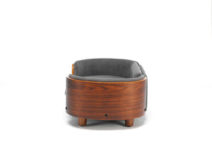 Scandinavian Style Elevated Dog Bed with Solid Walnut Wood Legs