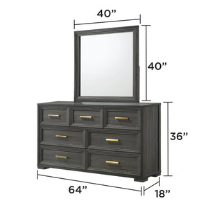 Colorado - Square Mirror (Dresser Not Included) - Charcoal