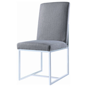 Upholstered Dining Chair Set With Base (Set of 2) - Gray
