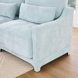Stylish Sofa With Ottoman And Lumbar Pillows, Ergonomic Design