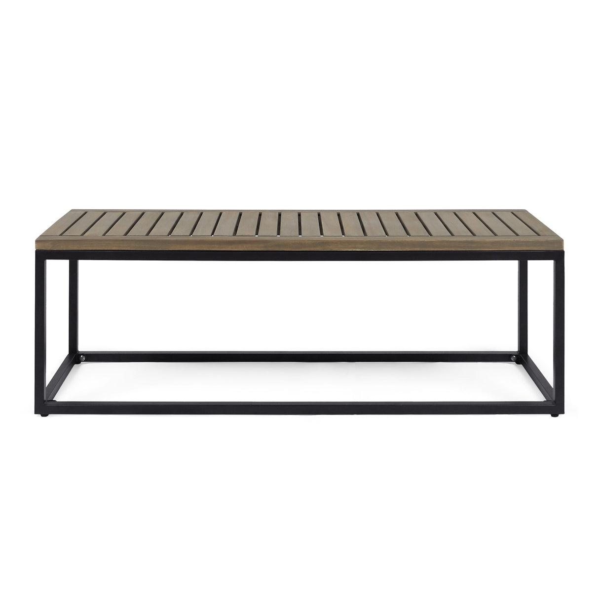 JECO Industrial Wood and Metal Outdoor Bench