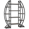 Triple Wide Oval Etagere Bookcase With Shelves For Living Room
