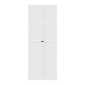 Kitchen Pantry Cabinet With Doors, Heavy-Duty Freestanding Storage Organizer With 5 Adjustable Shelves, Tool Free Assembly - White