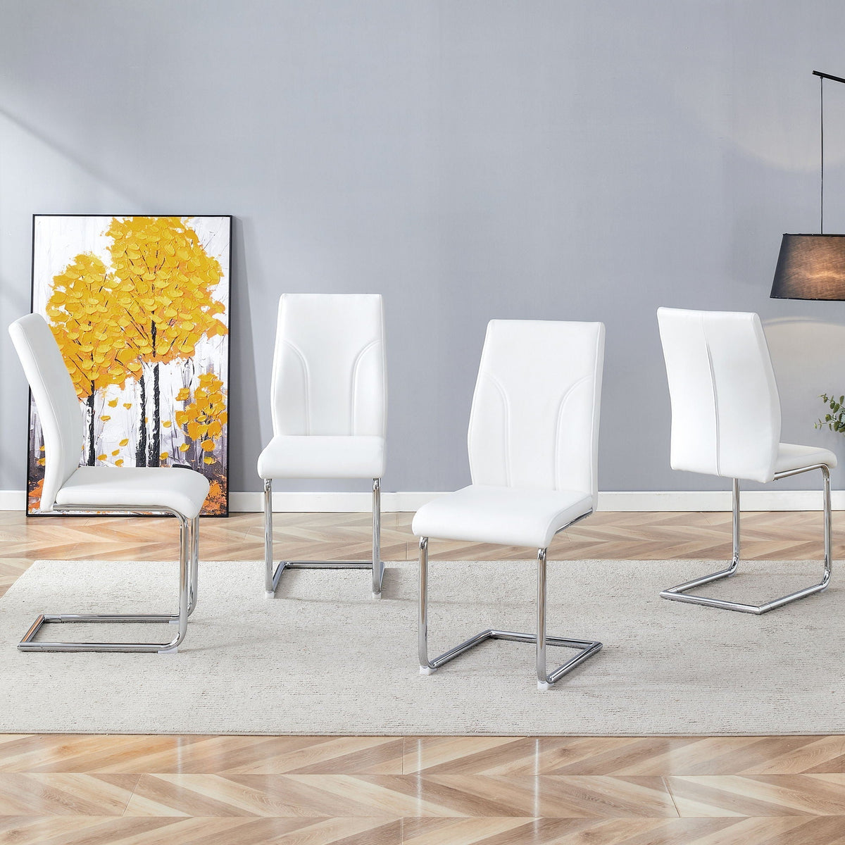 Modern Dining Chairs with High Backrest and Sturdy Legs