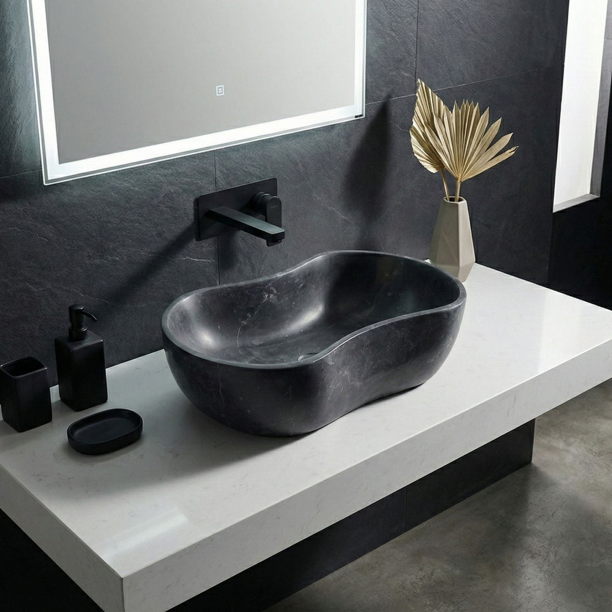Bathroom Vessel Sink With Wavy Design
