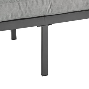 4-Piece Outdoor Metal Patio Furniture Set with Cushion - Grey & Natural