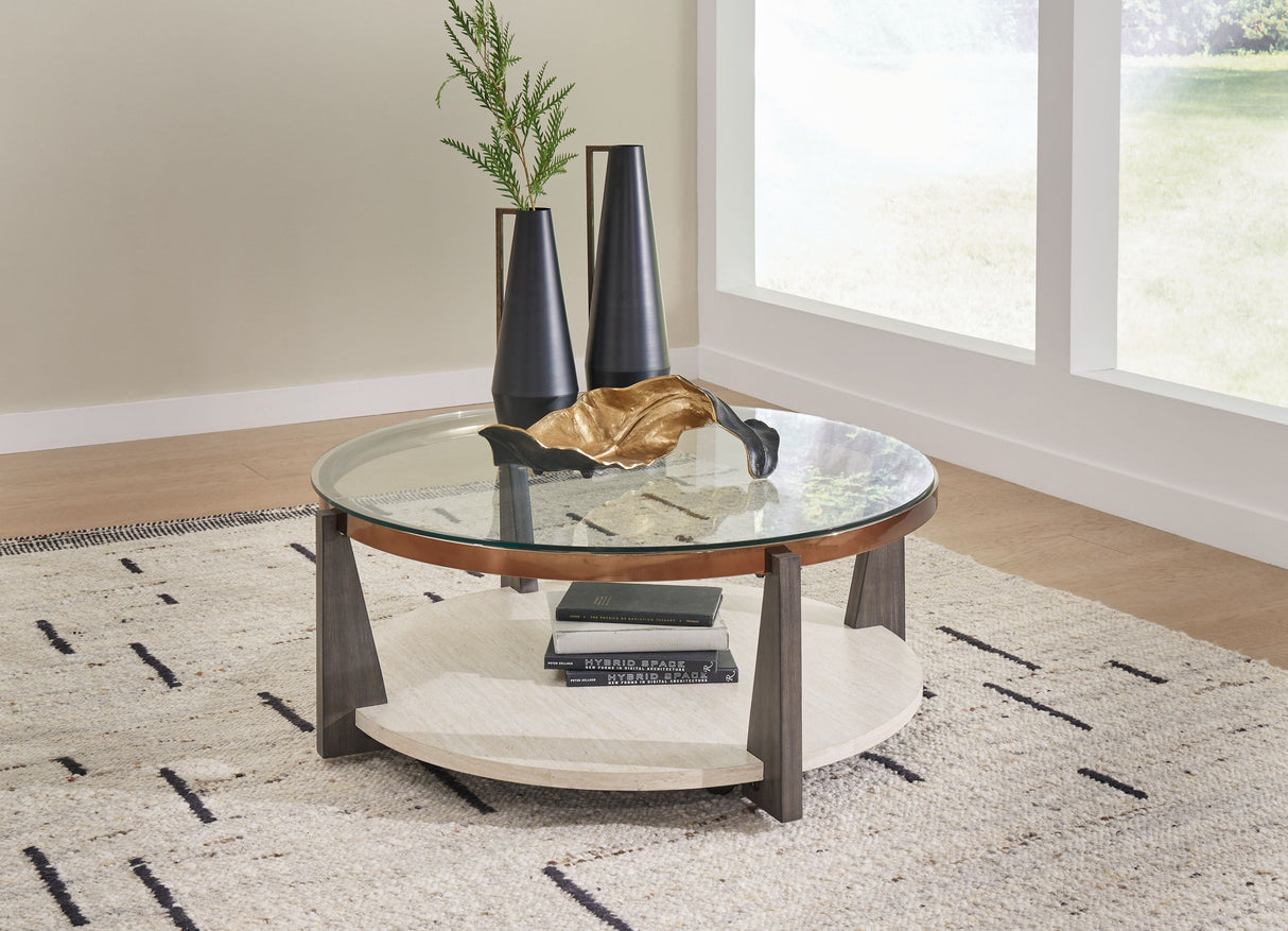 Frazwa - Round Cocktail Table - Multi