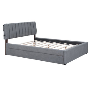 Upholstered Platform Bed With Trundle