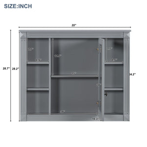 Bathroom Vanity With Top Sink, Mirror Cabinet, 2 Soft Closing Doors & 2 Drawers