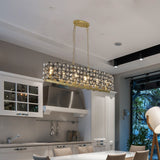 39" Contemporary Crystal and Black-Gold Pendant Chandelier