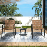 Modern Outdoor Chat Set: 2 Rattan Chairs with Side Table