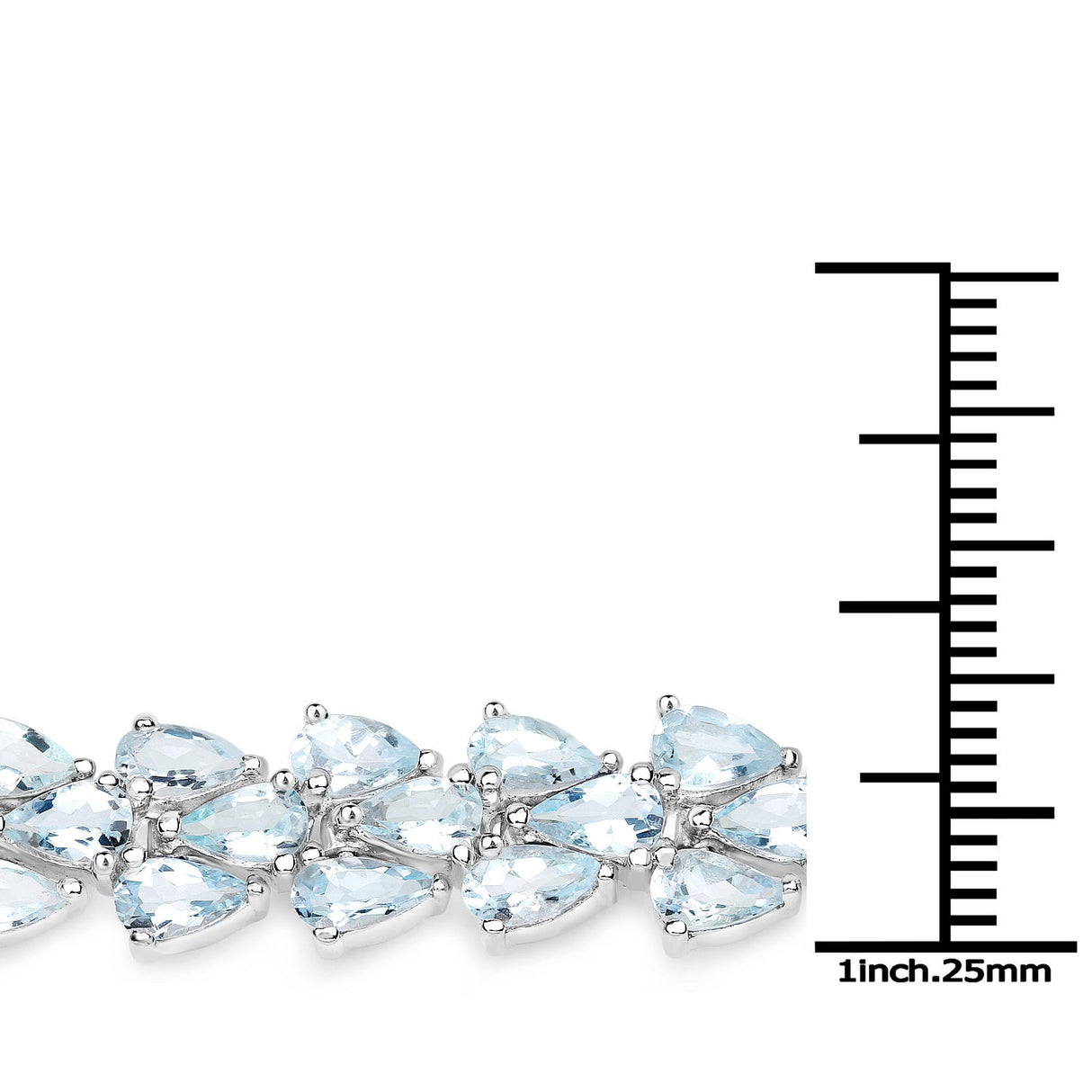 14.11 Carat Genuine Aquamarine .925 Sterling Silver Bracelet
