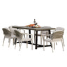 7 Pieces Modern Outdoor Dining Set with Acacia Wood Table and Chairs