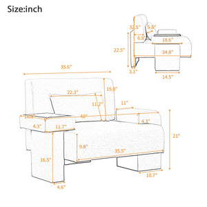 Modern Oversized Armchair With Soft Cushion For Living Room